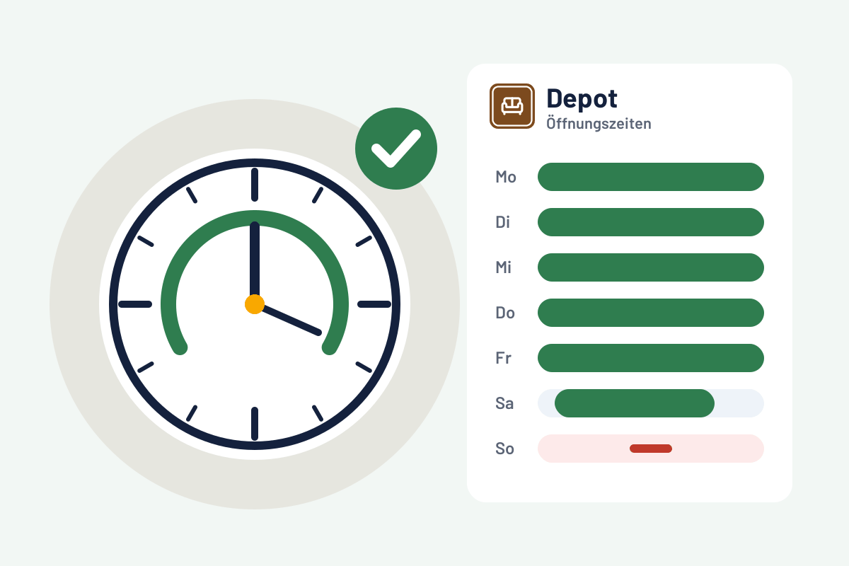 Depot: Öffnungszeiten prüfen und sehen, was jetzt geöffnet ist
