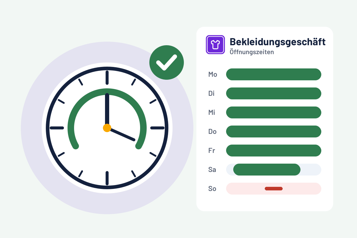 Bekleidungsgeschäft: Öffnungszeiten prüfen und sehen, was jetzt geöffnet ist