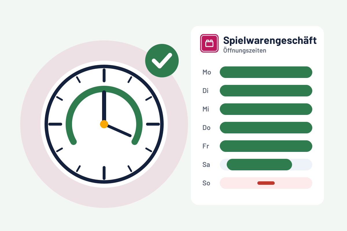 Spielwarengeschäft: Öffnungszeiten prüfen und sehen, was jetzt geöffnet ist