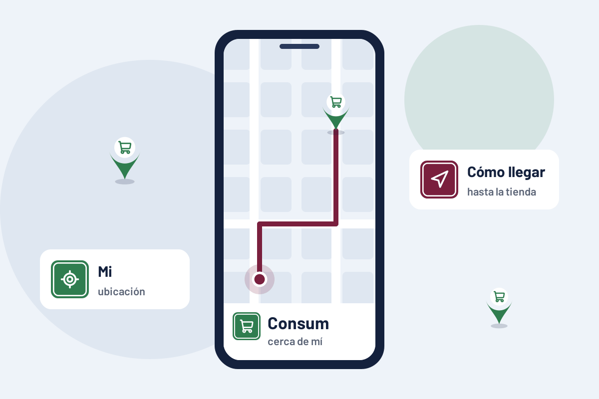 Consum cerca de mí: cómo llegar a el Consum más cercano desde el móvil