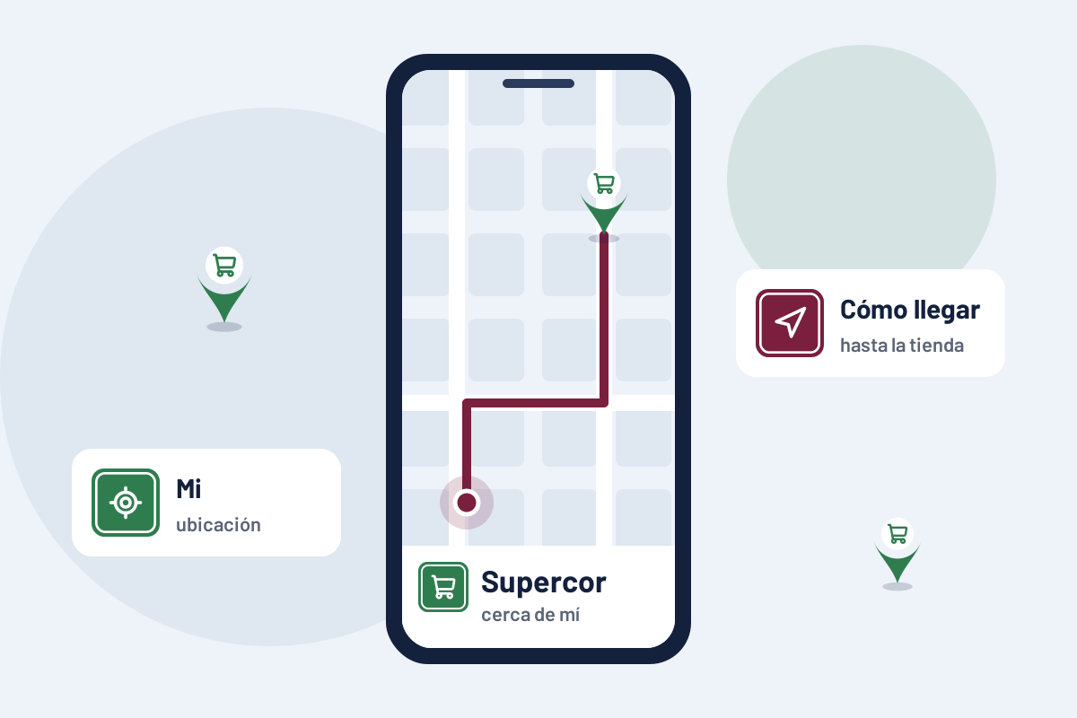 Supercor cerca de mí: cómo llegar a el Supercor más cercano desde el móvil