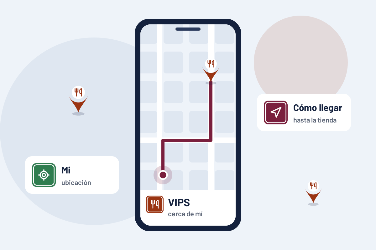 VIPS cerca de mí: cómo llegar a el VIPS más cercano desde el móvil