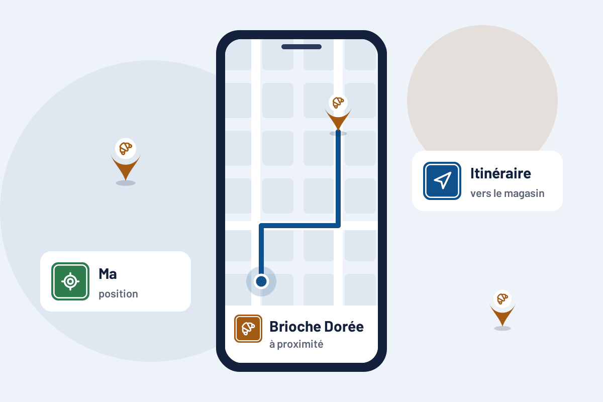 Brioche Dorée à proximité : itinéraire vers la boulangerie Brioche Dorée la plus proche sur mobile