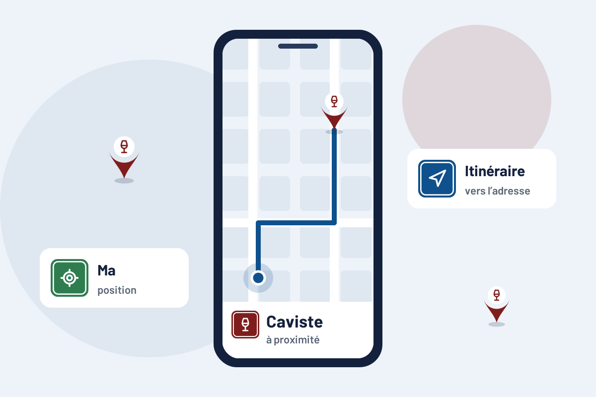 Caviste à proximité : itinéraire vers le caviste le plus proche sur mobile