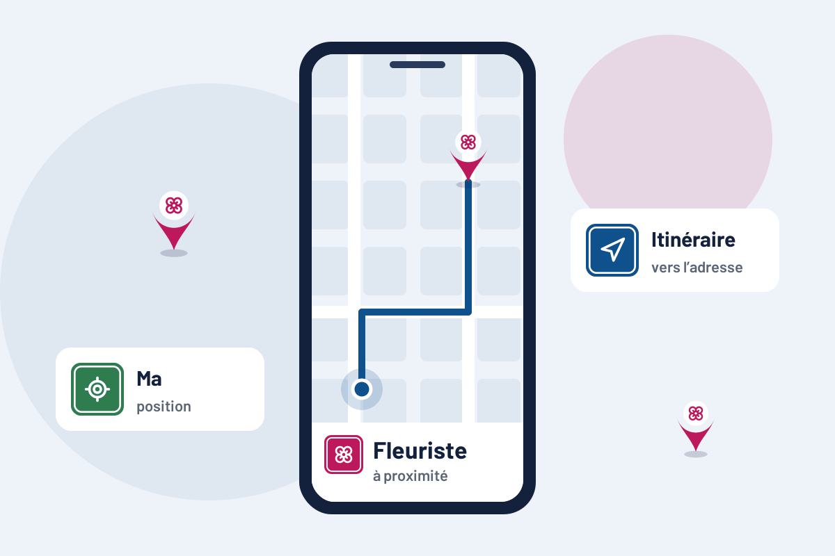 Fleuriste à proximité : itinéraire vers le fleuriste le plus proche sur mobile