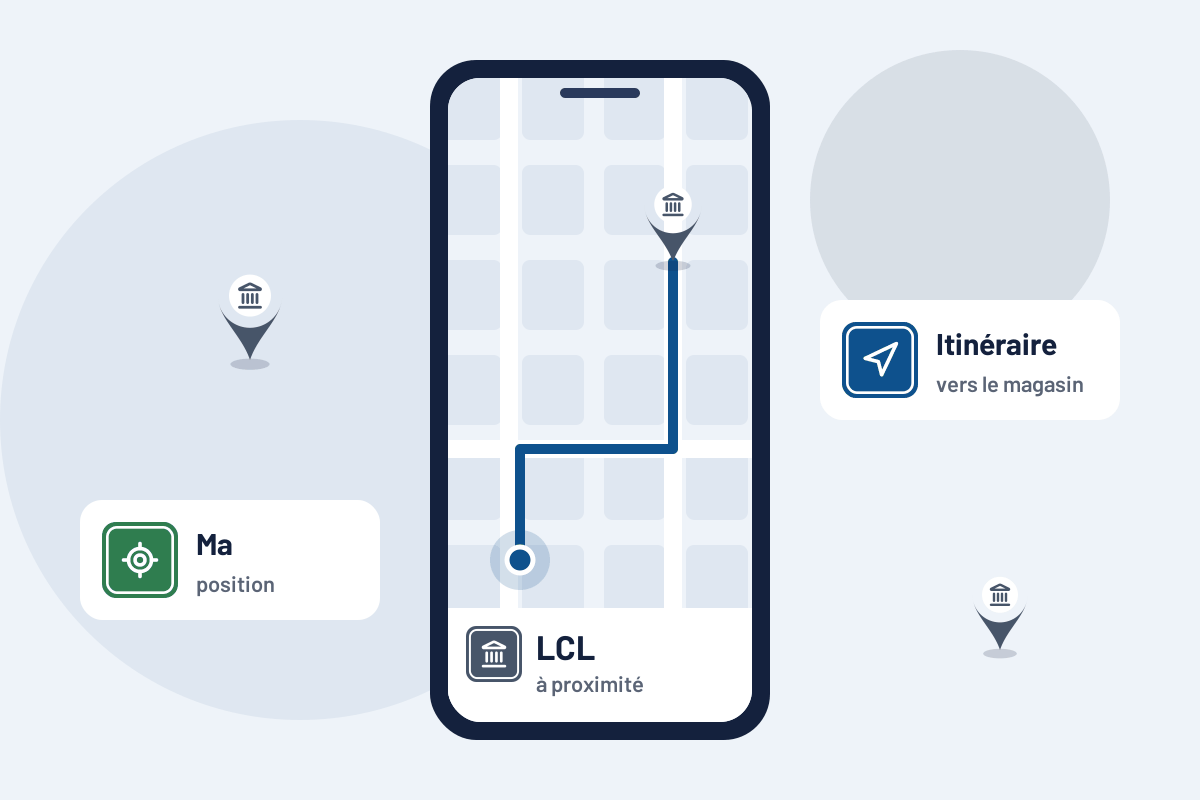LCL à proximité : itinéraire vers l'agence LCL la plus proche sur mobile