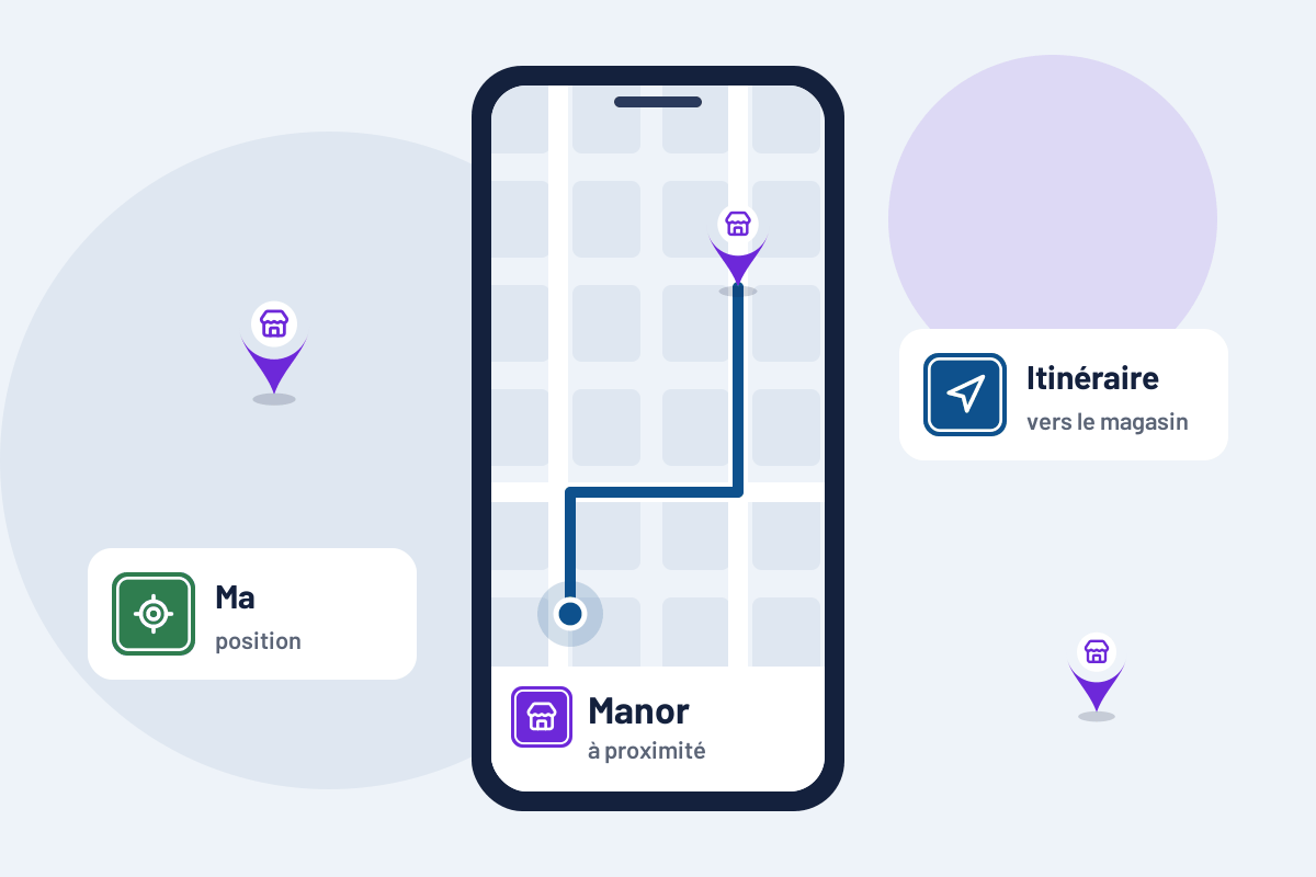 Manor à proximité : itinéraire vers le magasin Manor le plus proche sur mobile