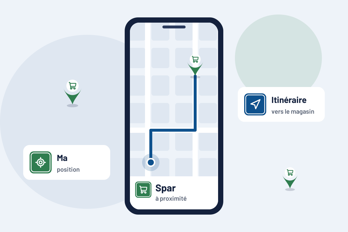Spar à proximité : itinéraire vers le magasin Spar le plus proche sur mobile