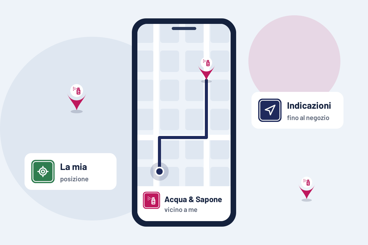 Acqua & Sapone vicino a me: indicazioni per l'Acqua & Sapone più vicino sul telefono