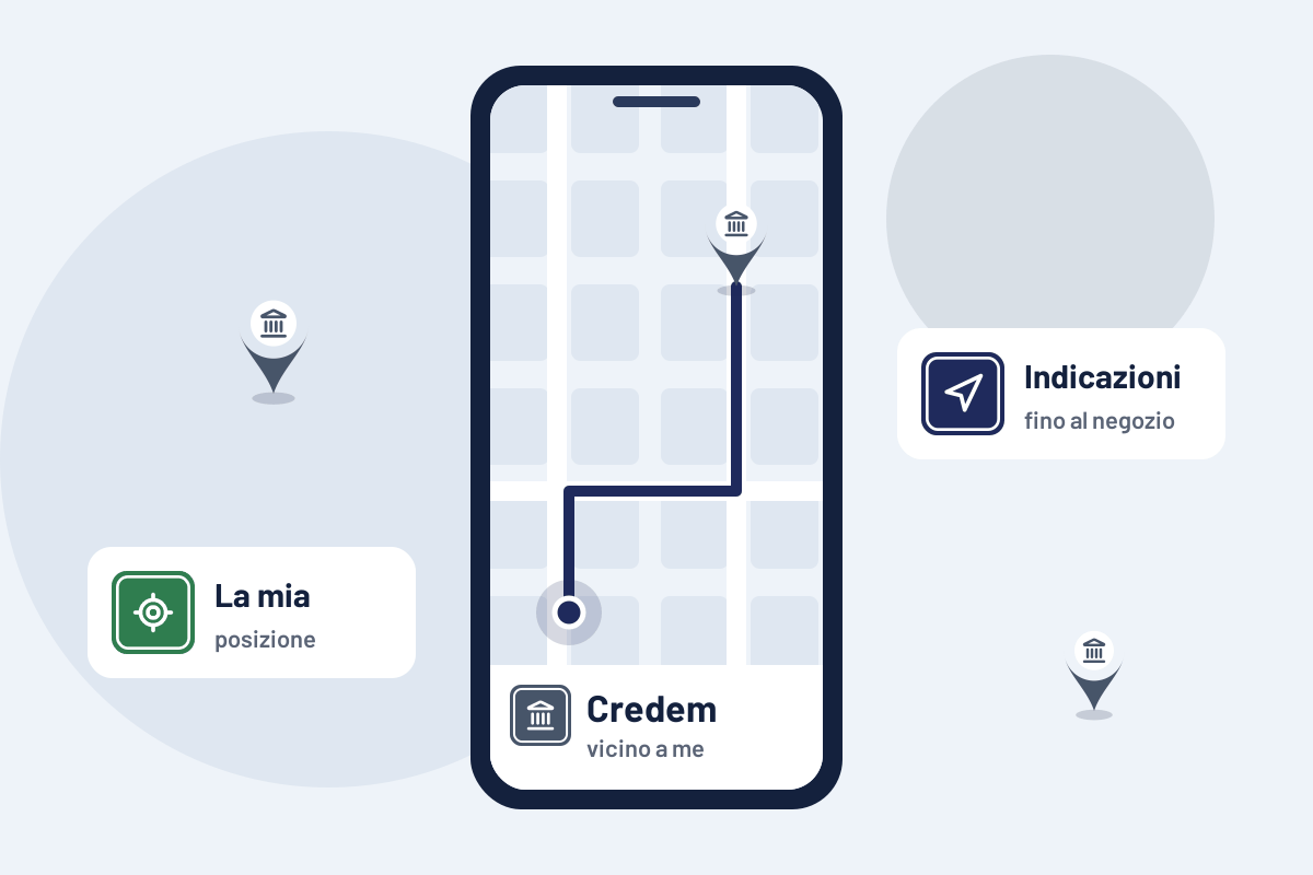 Credem vicino a me: indicazioni per la filiale Credem più vicina sul telefono