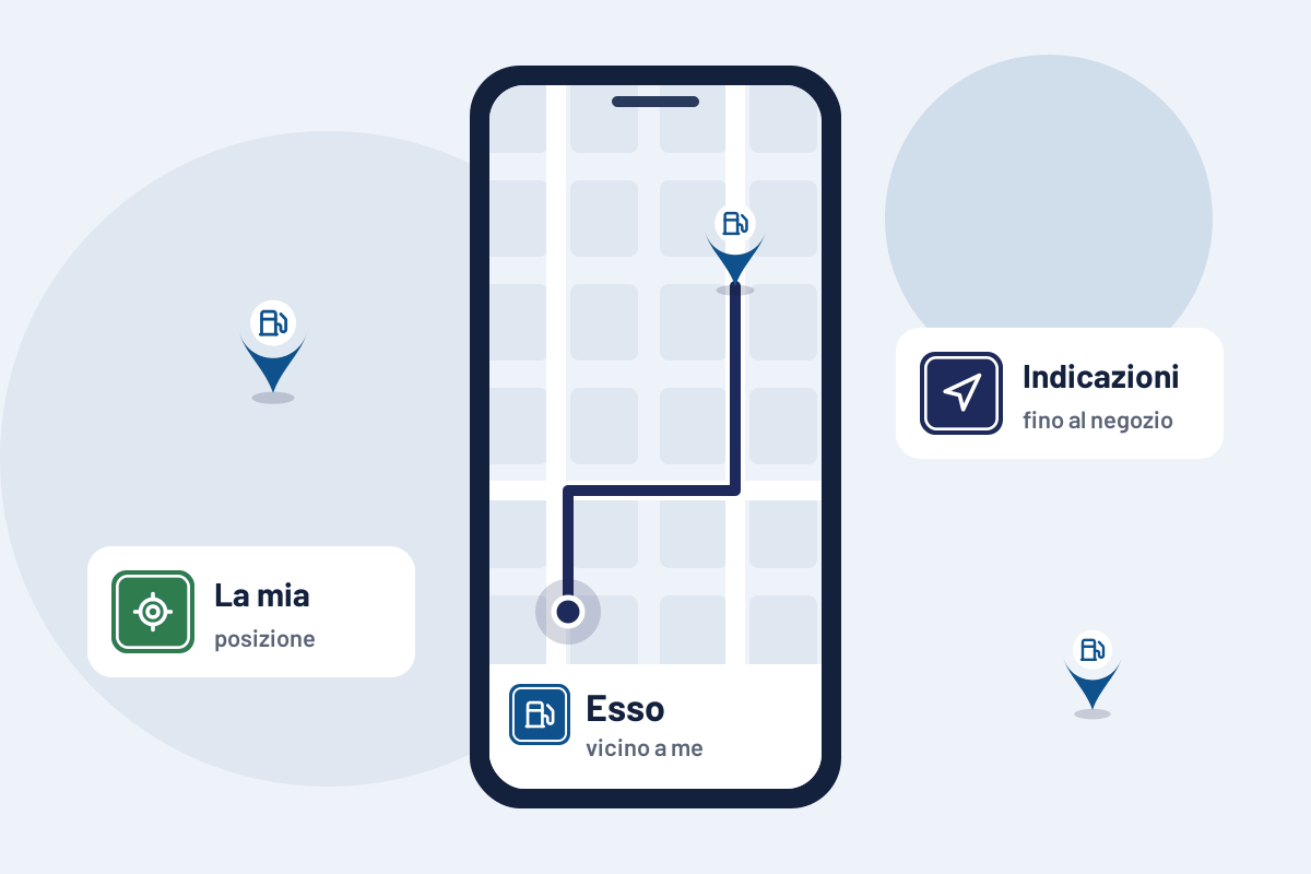 Esso vicino a me: indicazioni per il distributore Esso più vicino sul telefono