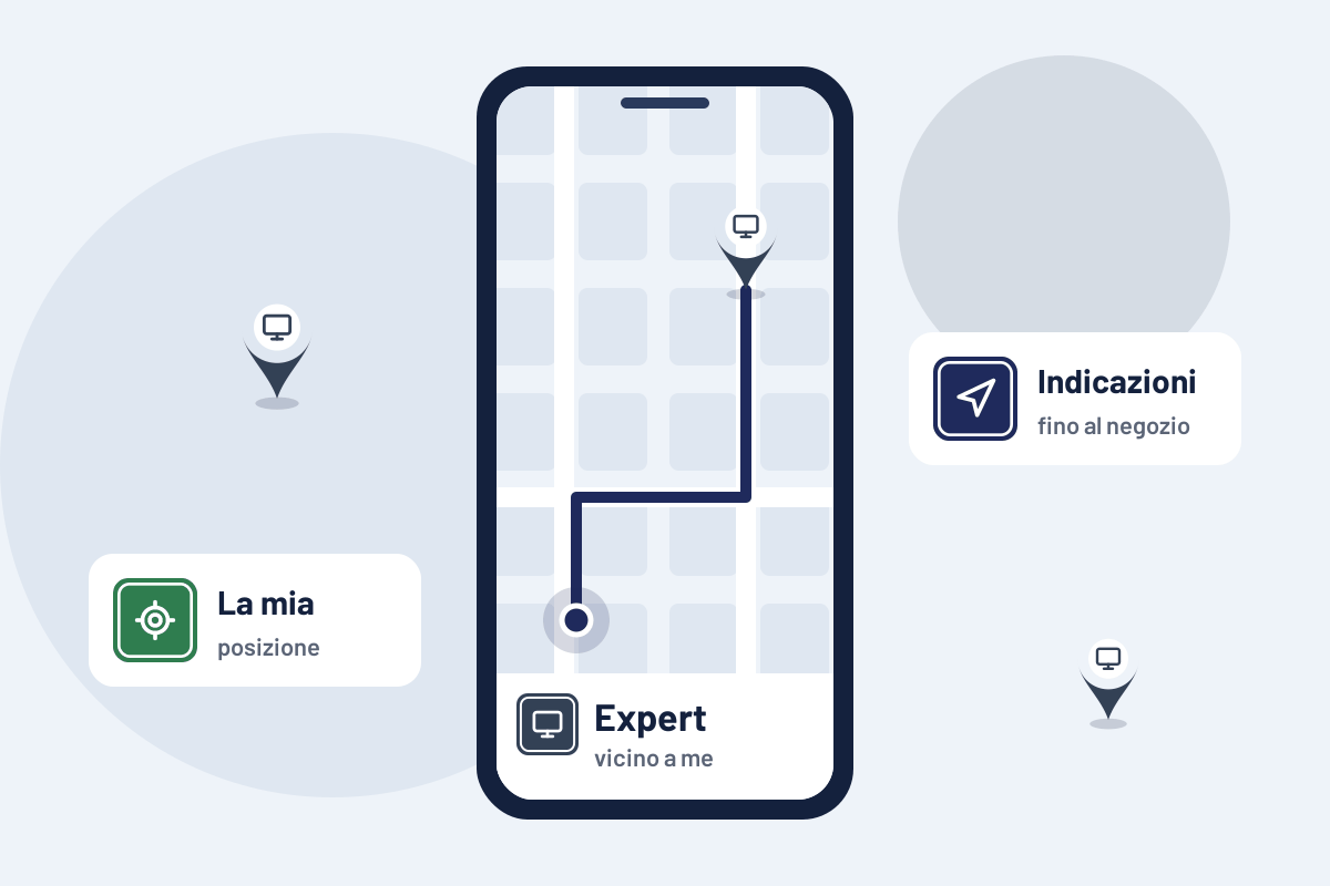 Expert vicino a me: indicazioni per l'Expert più vicino sul telefono
