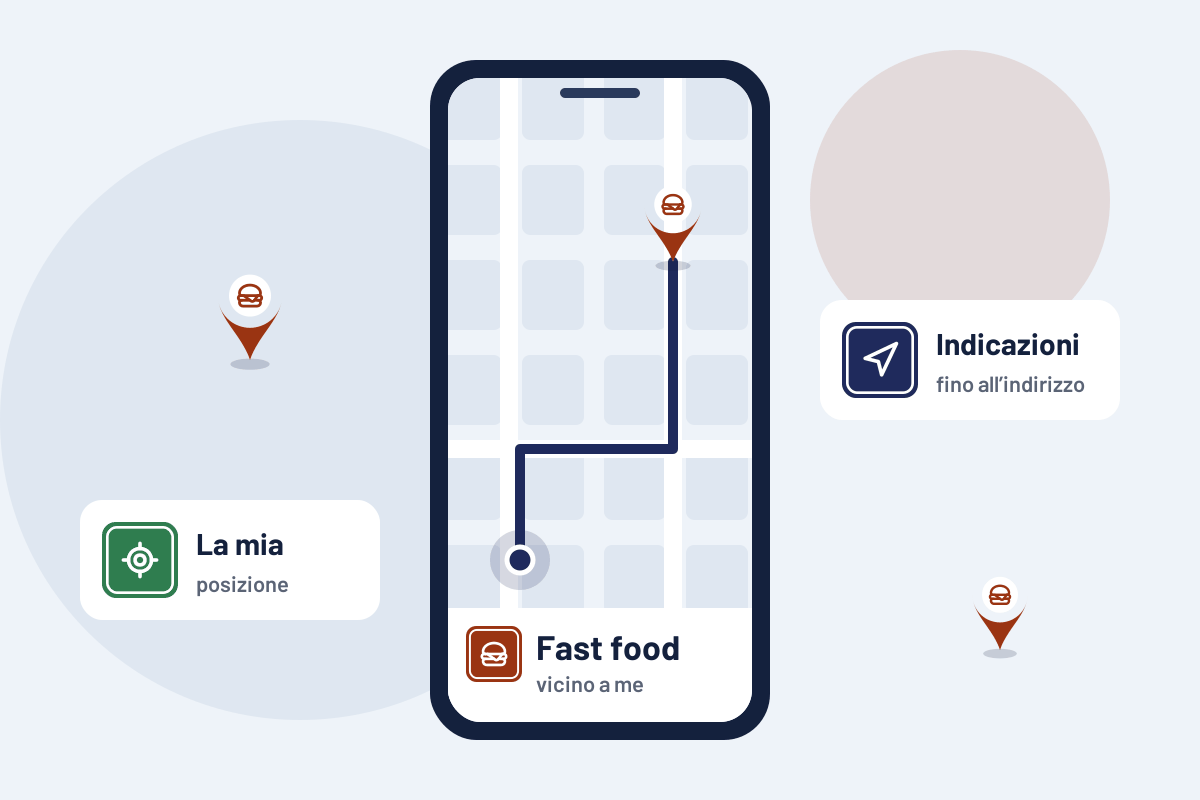 Fast food vicino a me: indicazioni per il fast food più vicino sul telefono