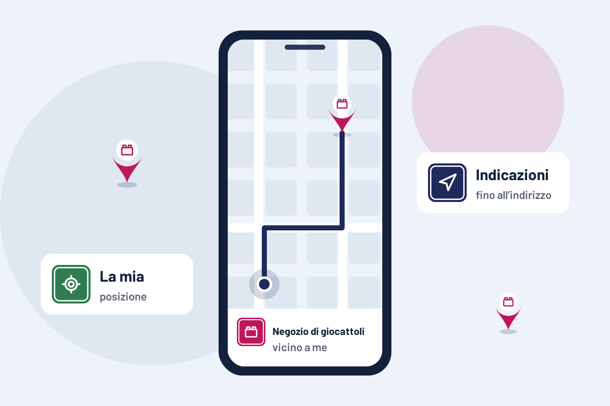Negozio di giocattoli vicino a me: indicazioni per il negozio di giocattoli più vicino sul telefono