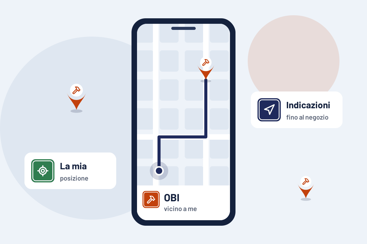 OBI vicino a me: indicazioni per l'OBI più vicino sul telefono