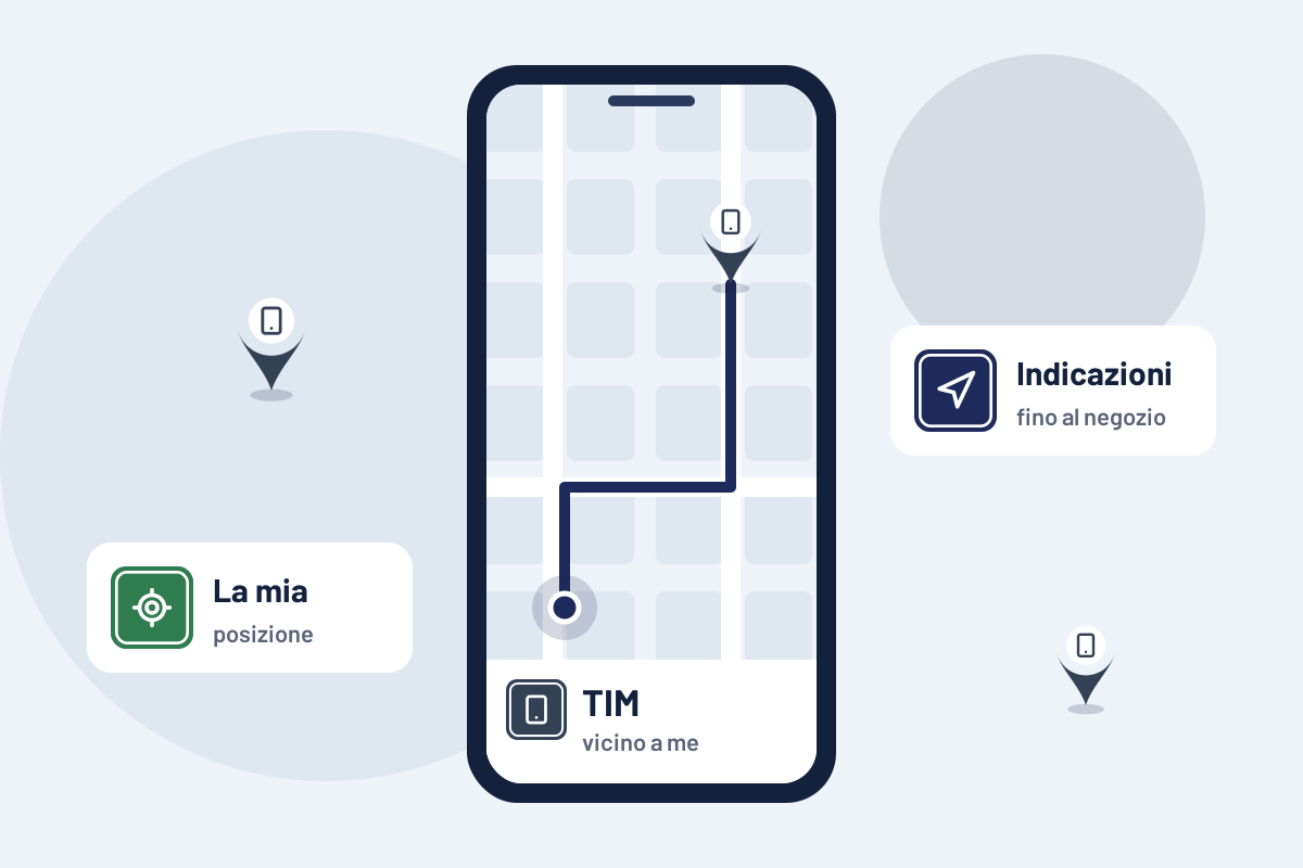 TIM vicino a me: indicazioni per il negozio TIM più vicino sul telefono