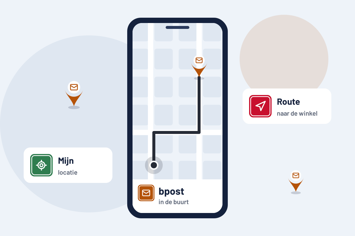 bpost in de buurt: route naar het dichtstbijzijnde bpost-punt op uw telefoon