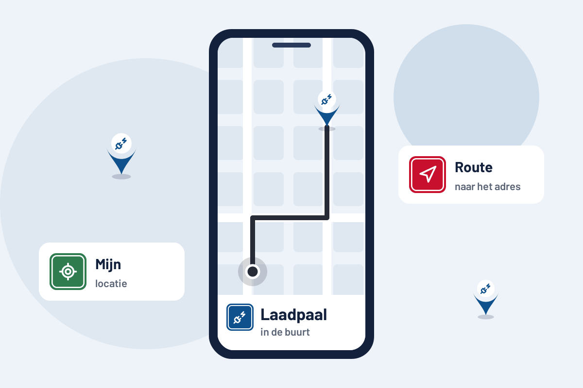Laadpaal in de buurt: route naar de dichtstbijzijnde laadpaal op uw telefoon