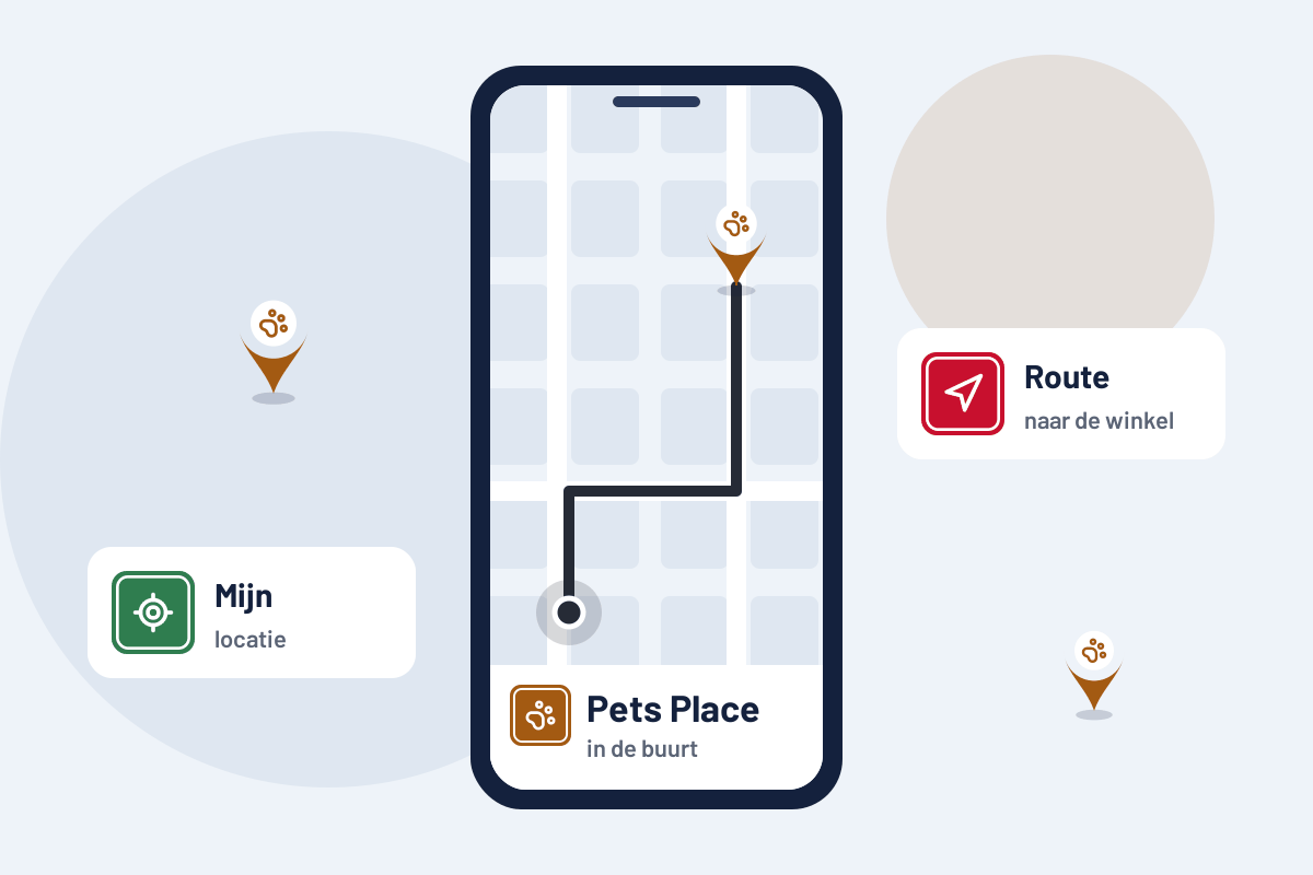Pets Place in de buurt: route naar de dichtstbijzijnde Pets Place op uw telefoon
