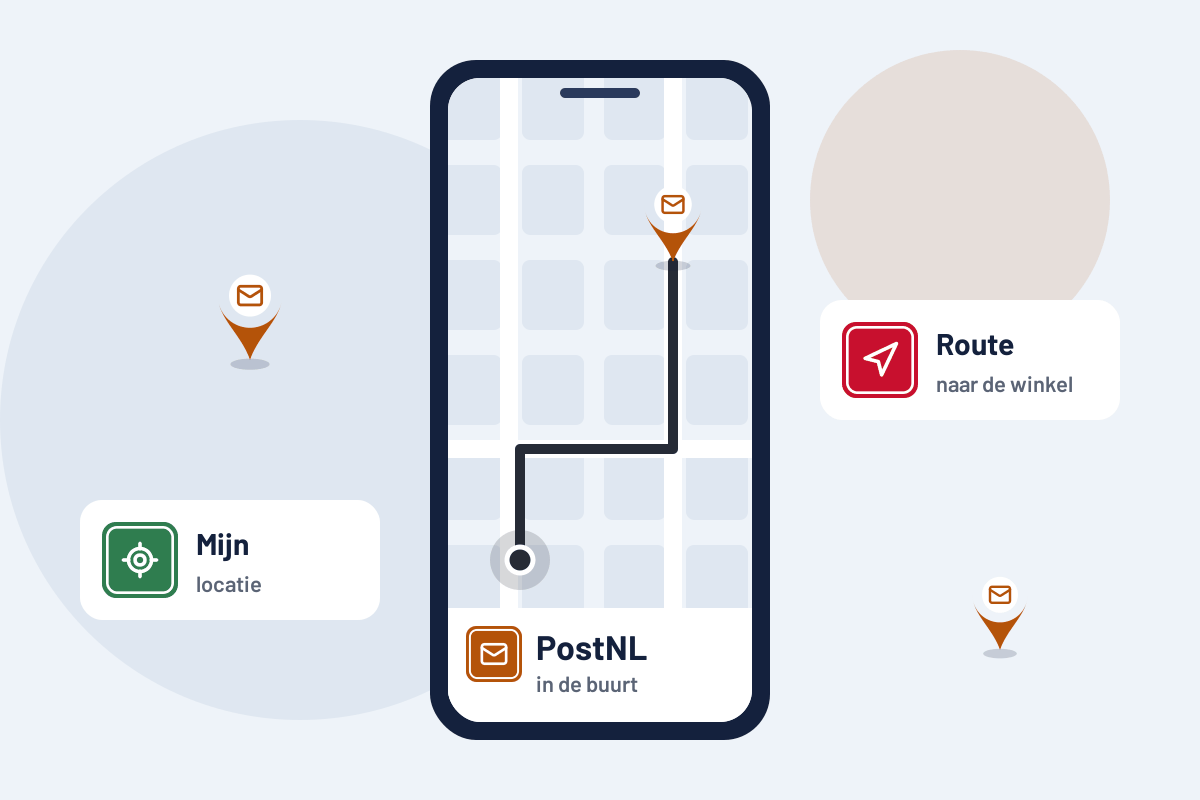 PostNL in de buurt: route naar het dichtstbijzijnde PostNL-punt op uw telefoon