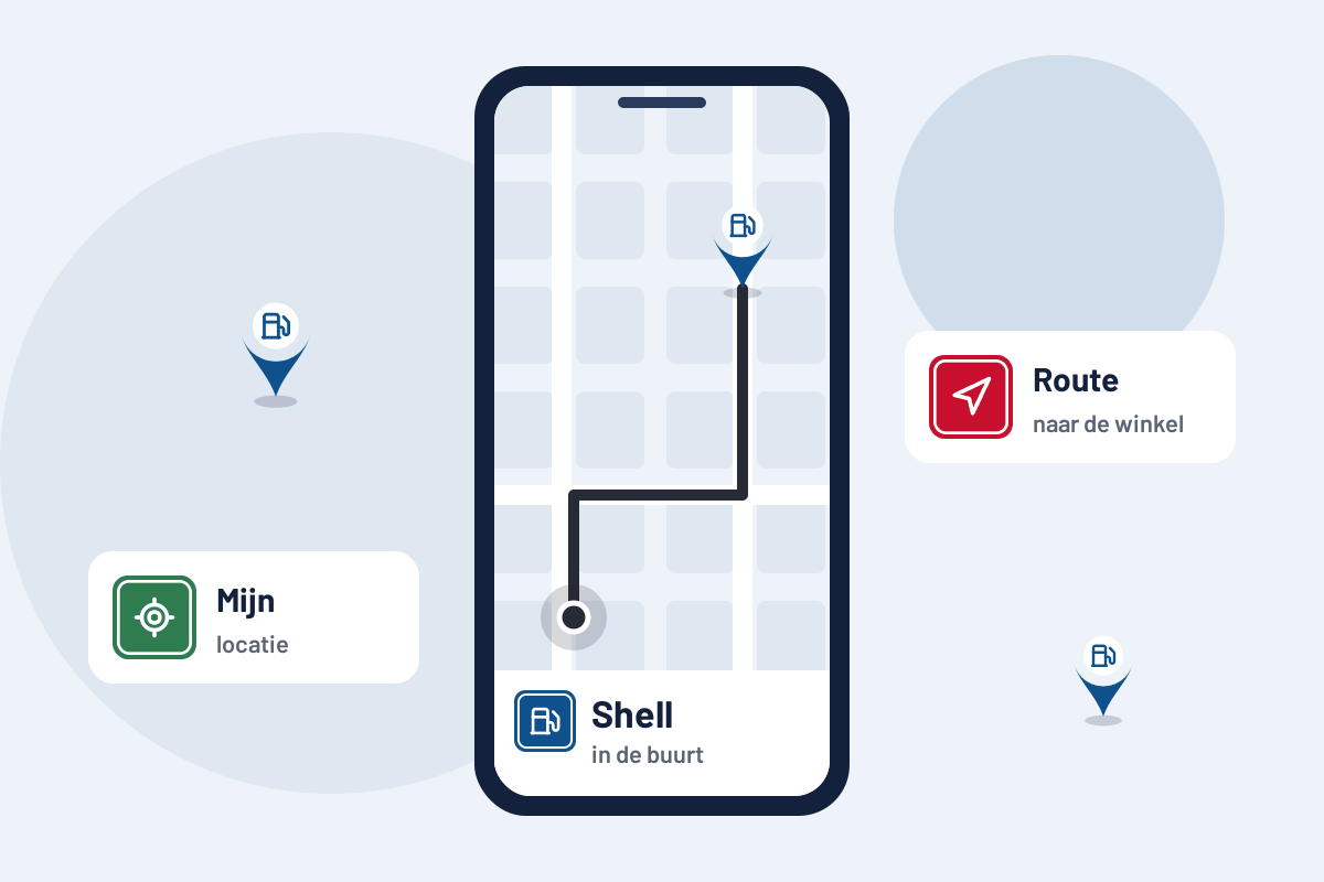 Shell in de buurt: route naar het dichtstbijzijnde Shell-tankstation op uw telefoon